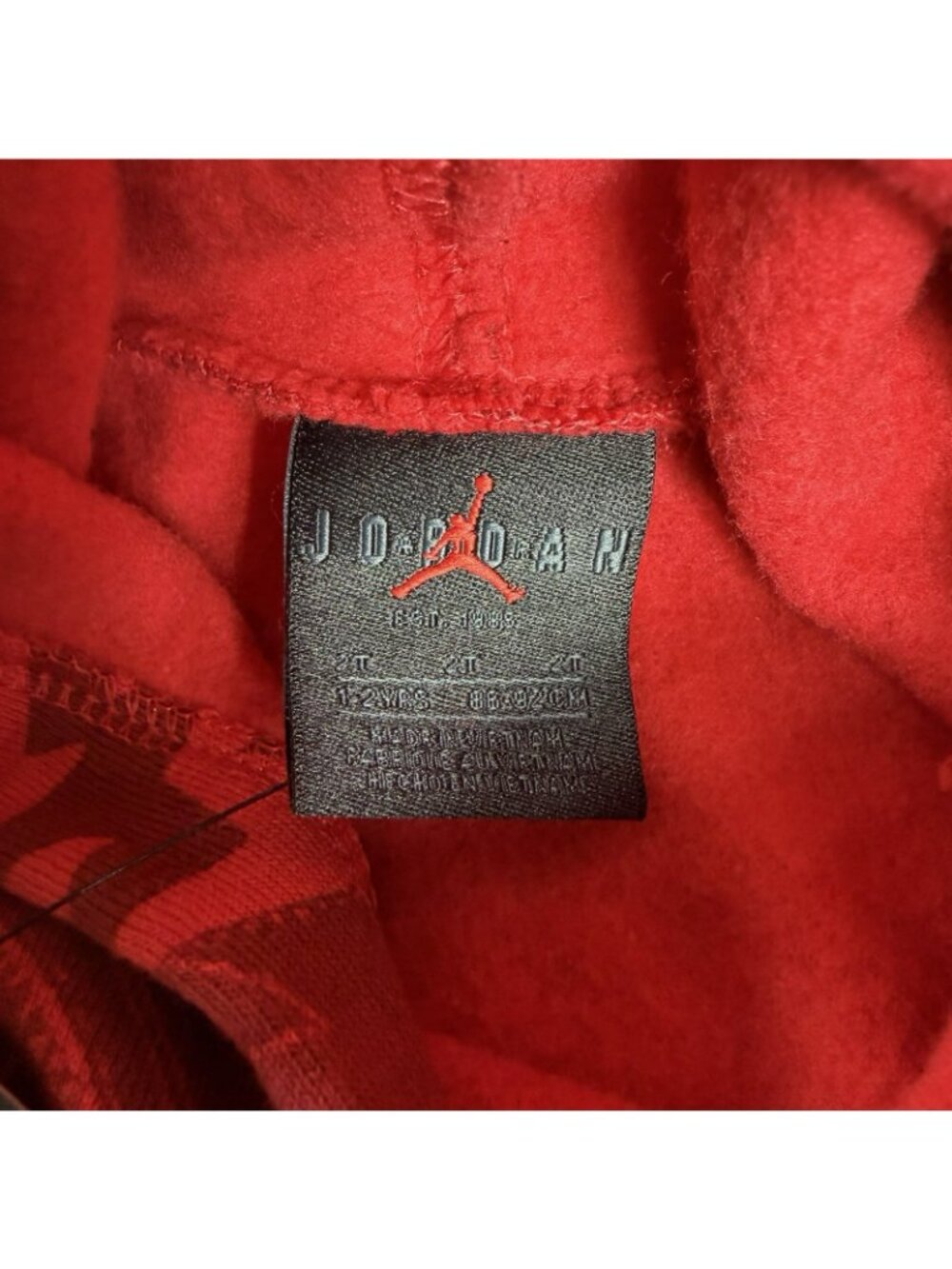 Nike Air Jordan 2 Piece Sweatsuit Red Black Toddler Size 2T - Picture 3 of 4